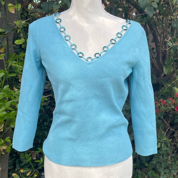 Embellished Knit Pullover UNBRANDED Size Small V-Neck Sweater - Picture 1 of 8